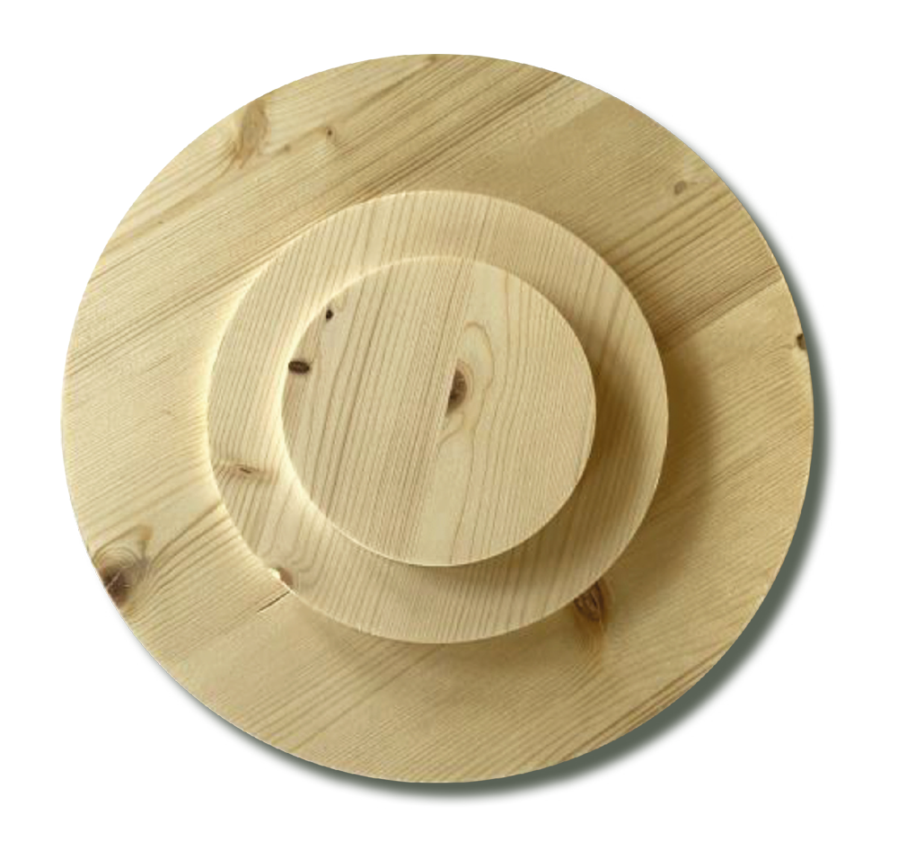 RUNDE FICHTENHOLZTAFEL